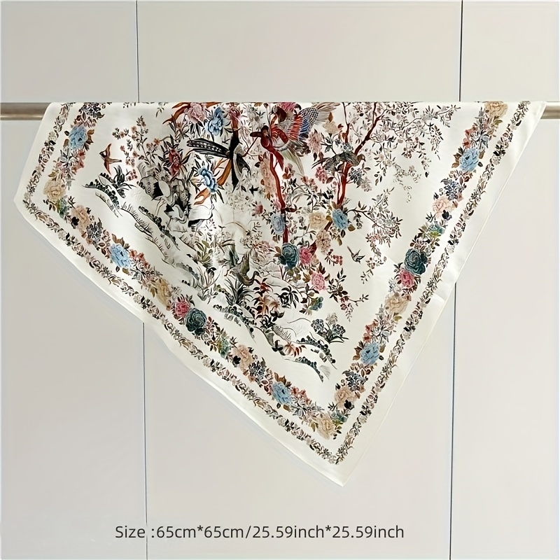 新しい女性のスカーフバンダナヘッドバンド花ヴィンテージ高級夏のビーチスクエアコットンハンカチボヘミアガールアクセサリー 2023