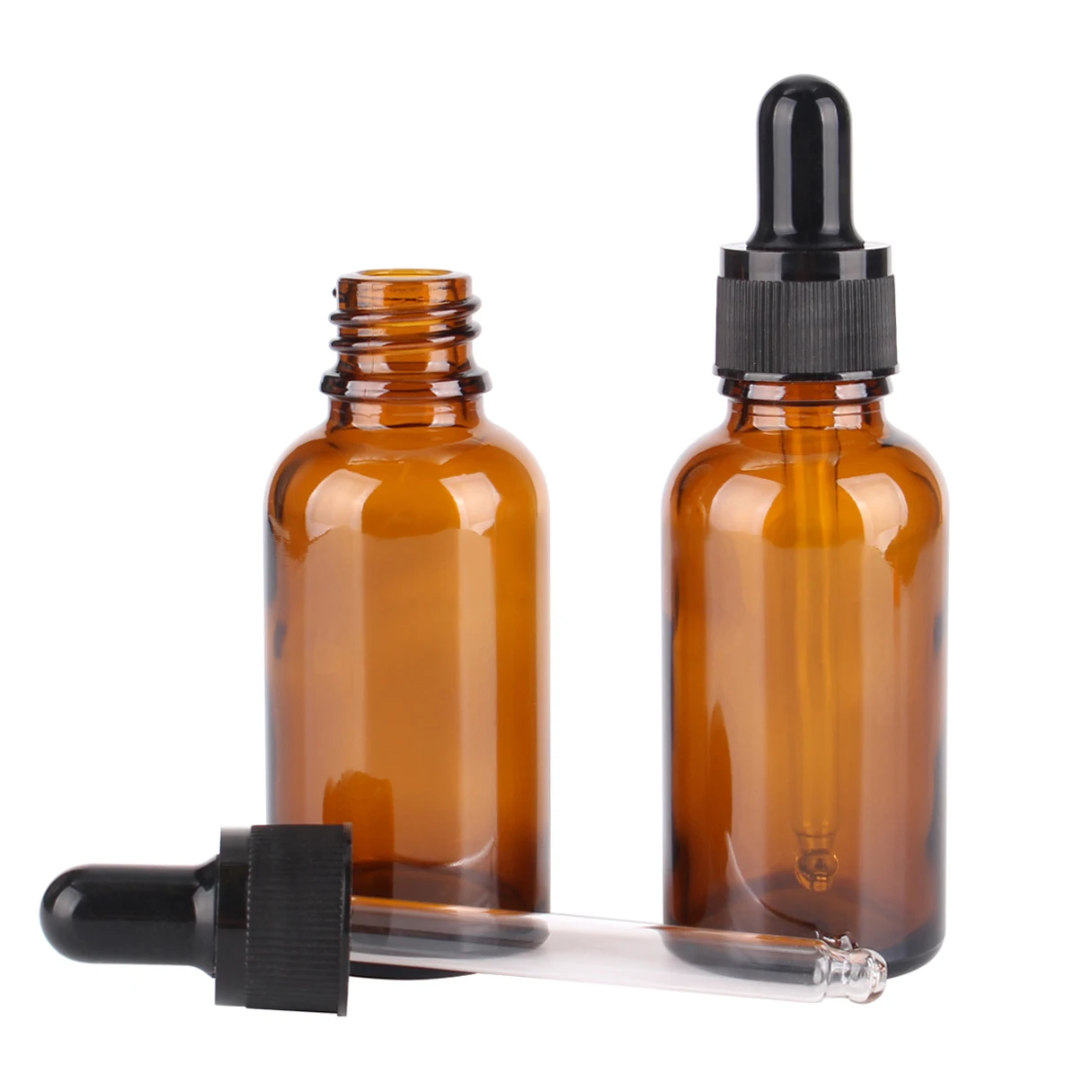 6/12/24 Cái 5Ml 10Ml 15Ml 20Ml 30Ml 50Ml 100Ml hổ Phách Kính Ống Nhỏ Giọt Chai Với Kính Pipet Cho Mỹ Phẩm Nước Hoa Tinh Dầu