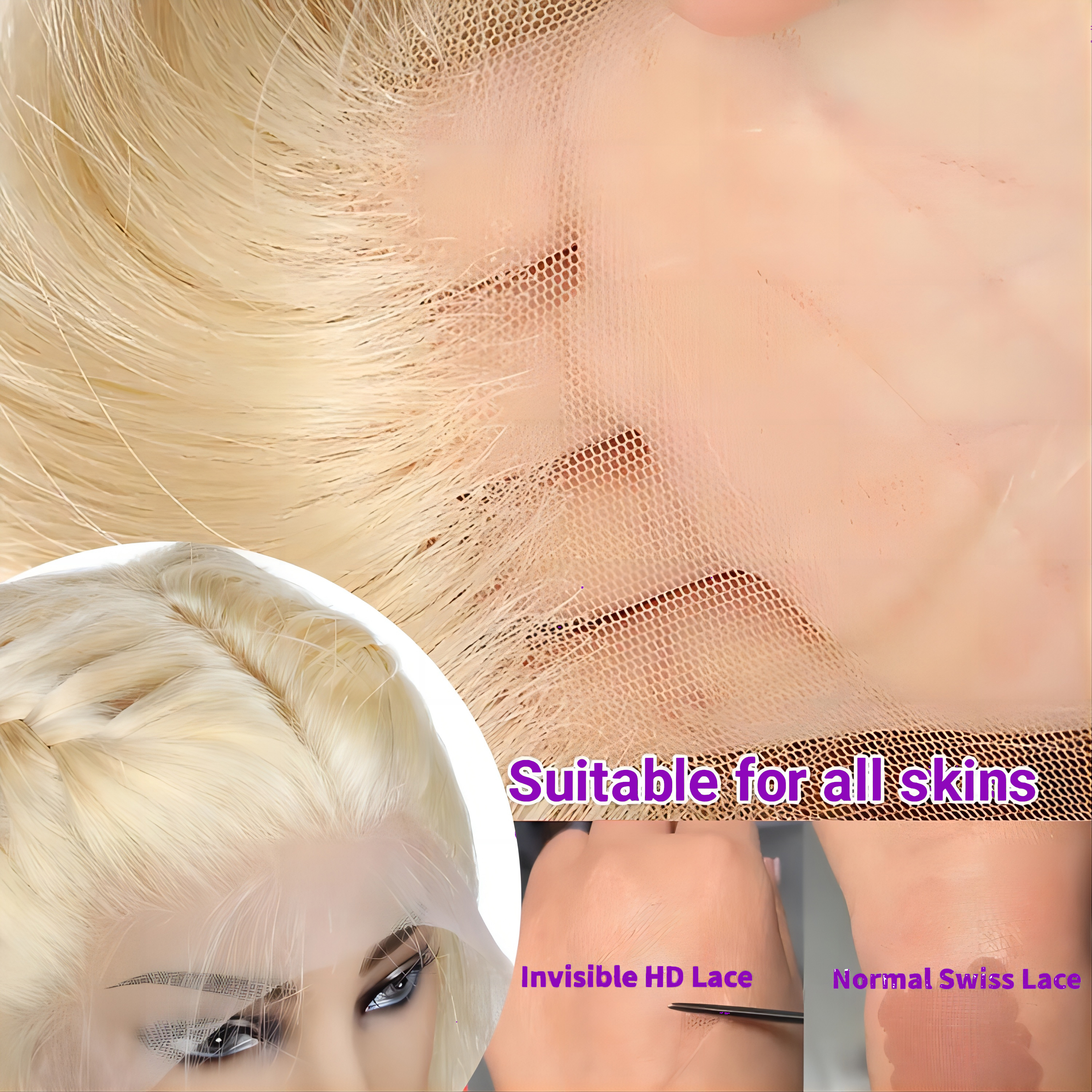 613 Blonde Spitze-Frontal-Perücke, Echthaar, gerade, 200 Dichte, 13 x 6 HD, transparente Spitze-Front-Perücken, Spitze-Frontal-Perücke für Frauen, 13 x 4