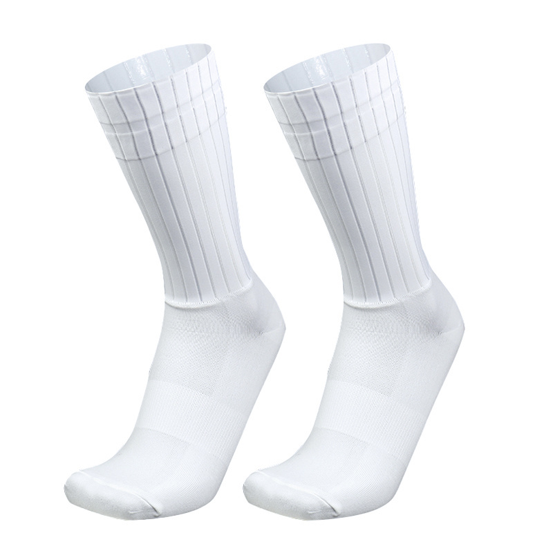 Calcetines aerodinámicos antideslizantes de silicona para verano, Calcetines blancos para Ciclismo, Calcetines deportivos para correr, Calcetines para Ciclismo