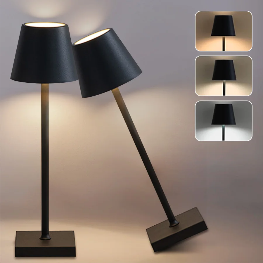 Hotel Schnurlose LED Wiederaufladbare Touch Tischlampe 3 Farben Nachttisch Kreative Umgebungslichter Led Schreibtischlampe Bar Outdoor Dekor Licht