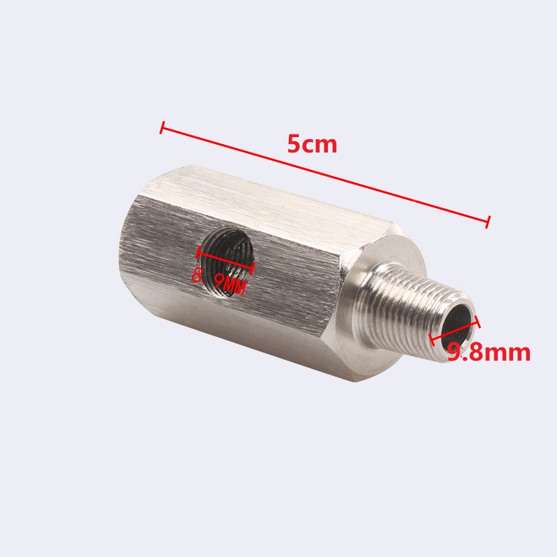 Sensor de presión de aceite de acero inoxidable 1/8 NPT, adaptador en T Sendor a calibre 1/8 NPT, pieza en T con almohadilla de junta tórica
