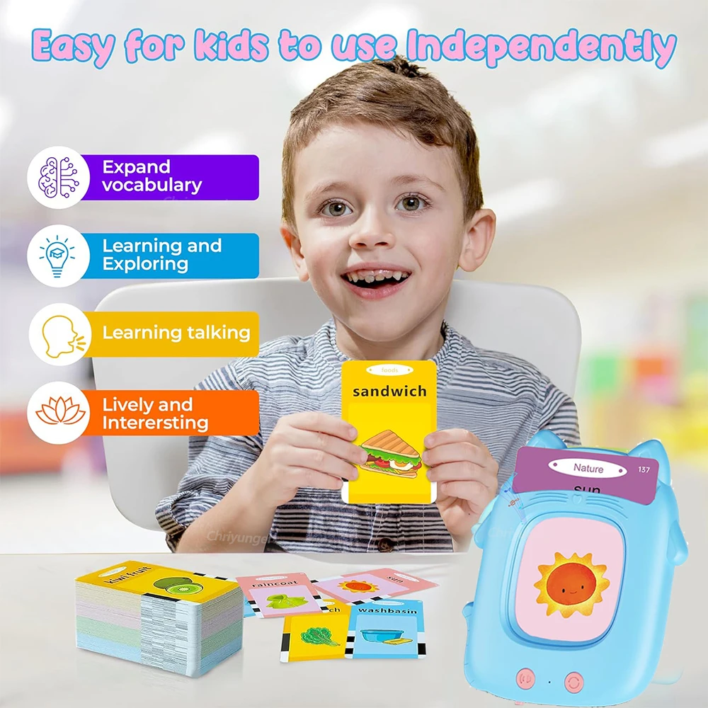 Flashcards การพูดคุยเครื่องการเรียนรู้สําหรับเด็กวัยหัดเดินภาษาอังกฤษ/สเปน/อิตาลี/อาหรับ Audio Early การศึกษาของเล่นของขวัญ