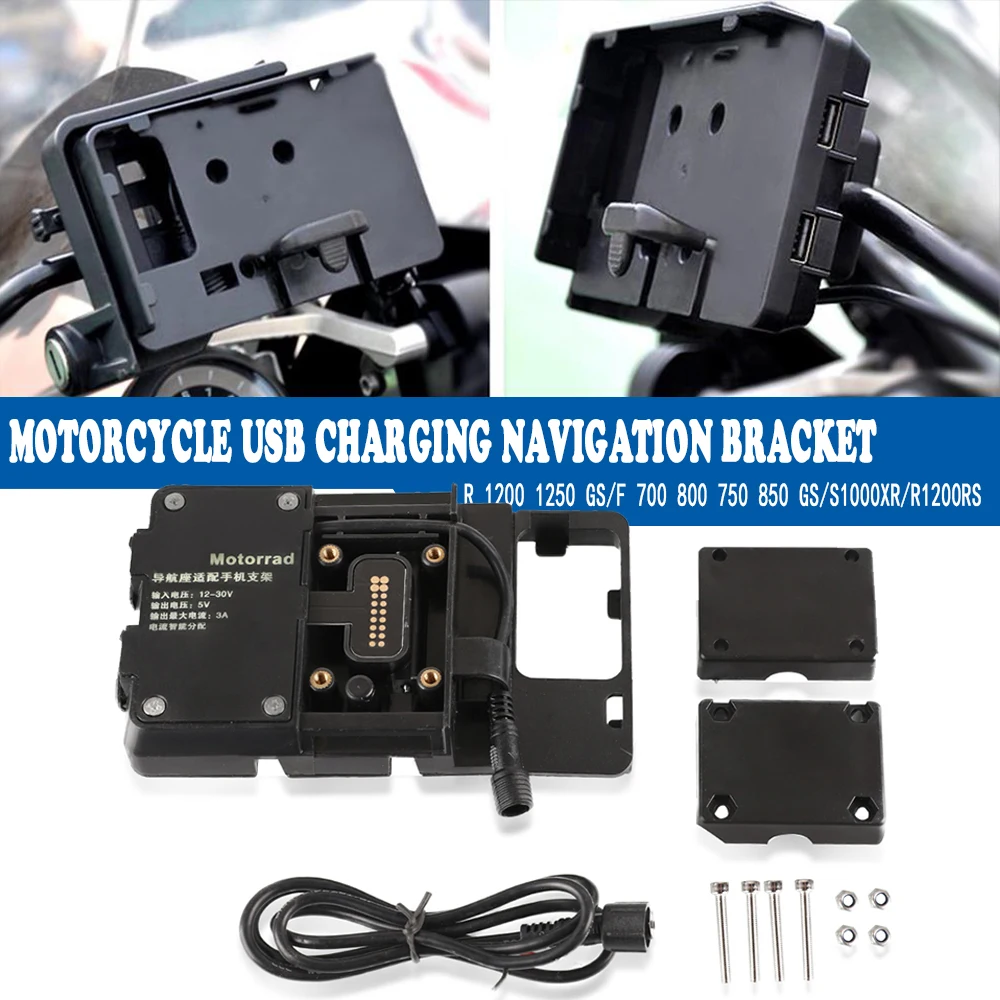 GS 1250 1200 pieza de motocicleta soporte de navegación de carga de teléfono USB soporte para BMW S1000XR S 1000 XR 100XR R1200 RS GS 2013-2023