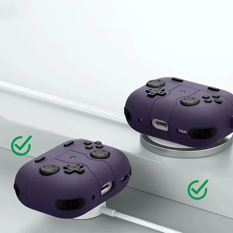 Capa Protetora de Fone de Ouvido Gameboy com Chaveiro, Capa Protetora de Silicone Macio para Airpods Pro 2 3 e 3DGamepad