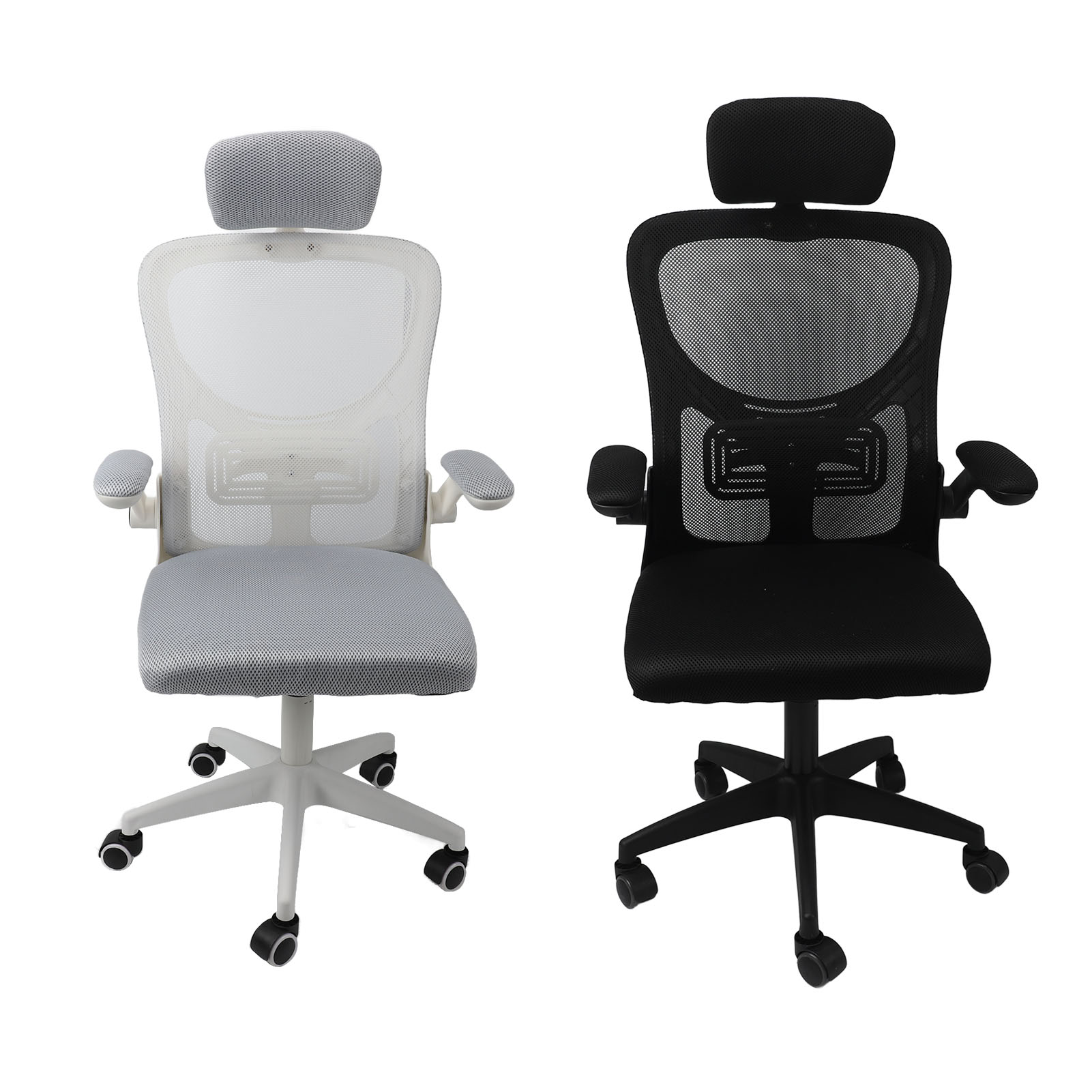 Office Chair Mesh High Back Desk Chair with Lumbar Support 3D Headrest 90 Degree Rotating Armrest Wheel Comfortable Gaming Chair