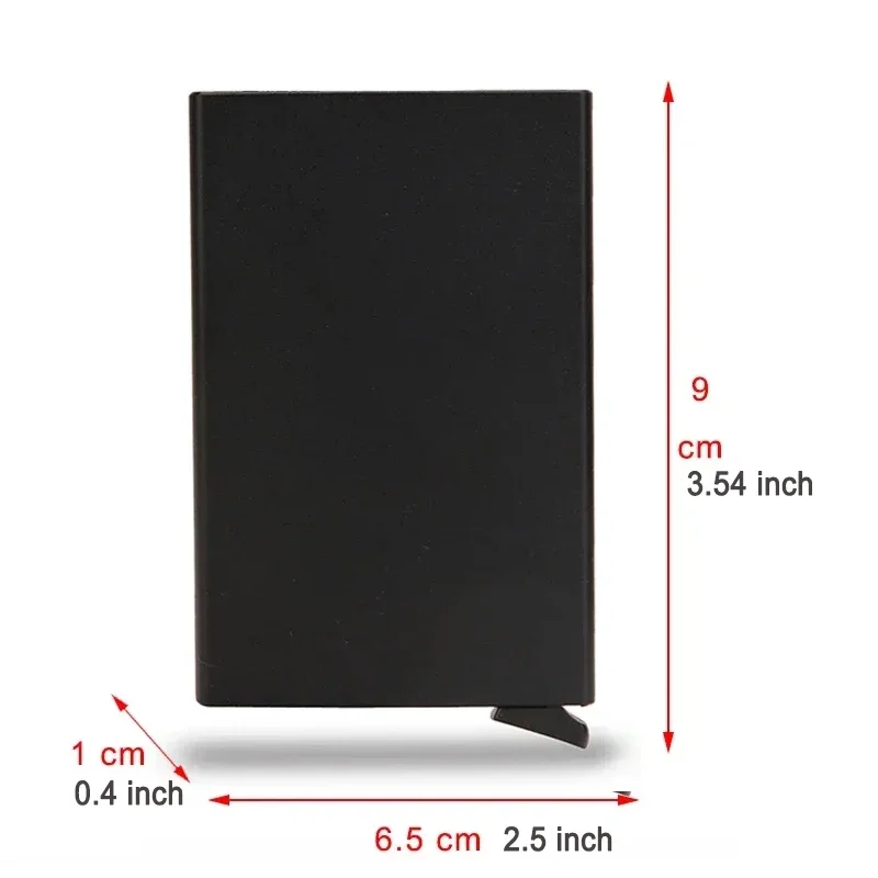 Rfid สมาร์ทบัตรเครดิตผู้ถือกระเป๋าสตางค์โลหะ Slim Pop Up Minimalist กระเป๋าสตางค์ผู้ชายสีดํากระเป๋าถือชายเงินกระเป๋า Carteira Masculina