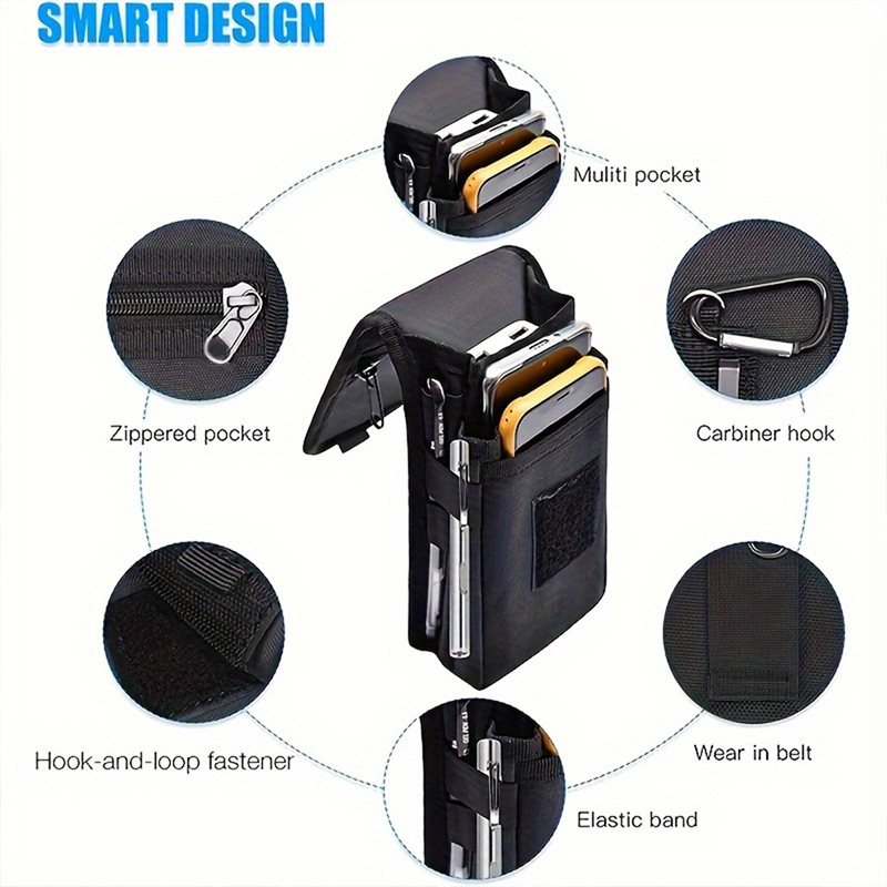 Bolsa de cintura casual para celular, tela grande, bolsa de moedas diária, multiuso, cinto de telefone, tática, molle, bolsa de transporte