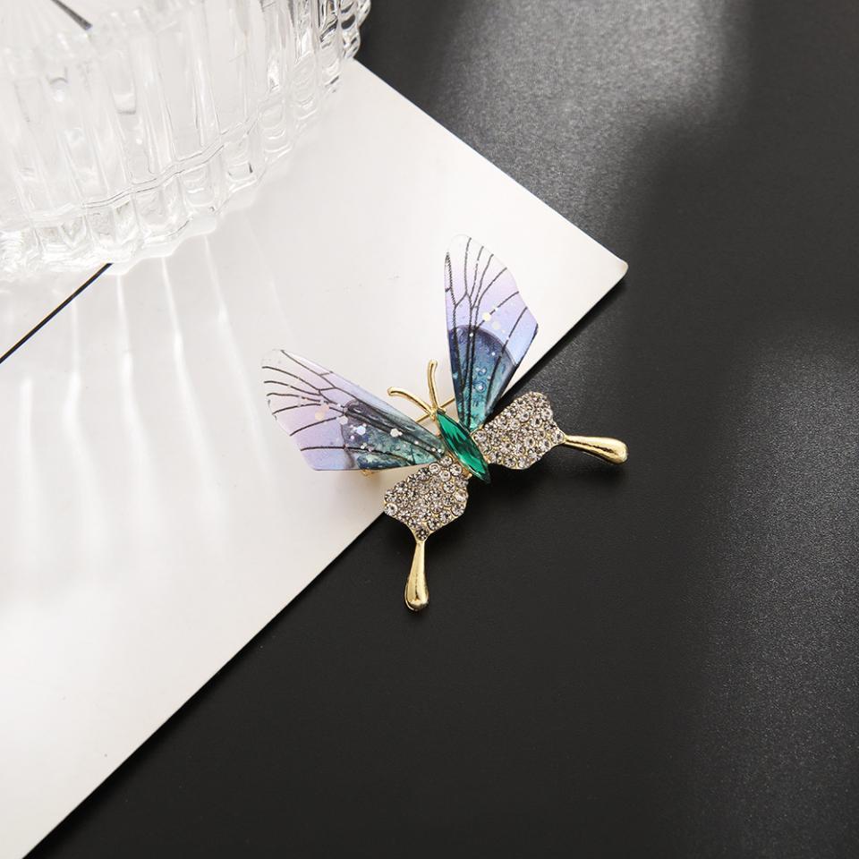 UILZ encantador mariposa broche de abeja para las mujeres brillante strass perla animal insecto solapa pin abrigo de boda regalo de joyería