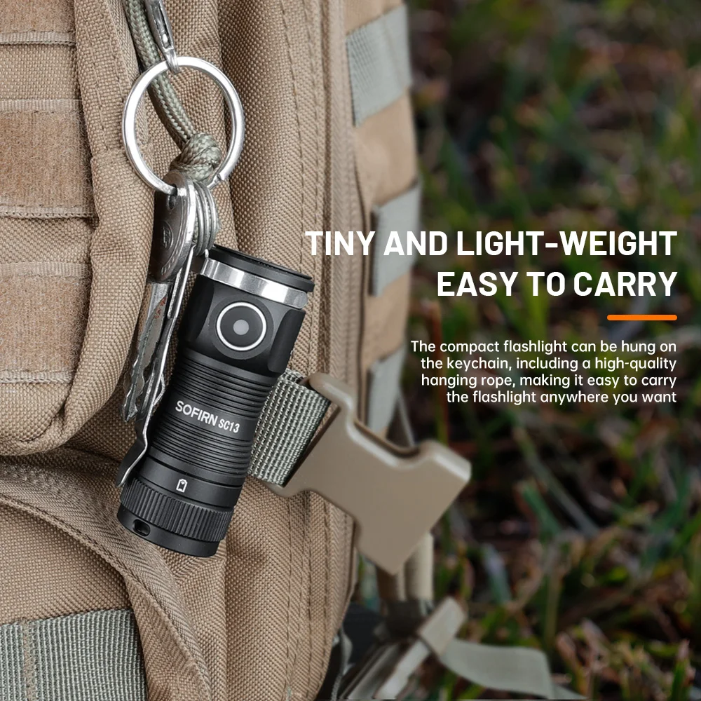 Sofirn Mini SC13 Powerful Flashlight SST40/519A LED 1300lm 18350 Rechargeable Led Light 95 High CRI Torch Lamp with Magnetic