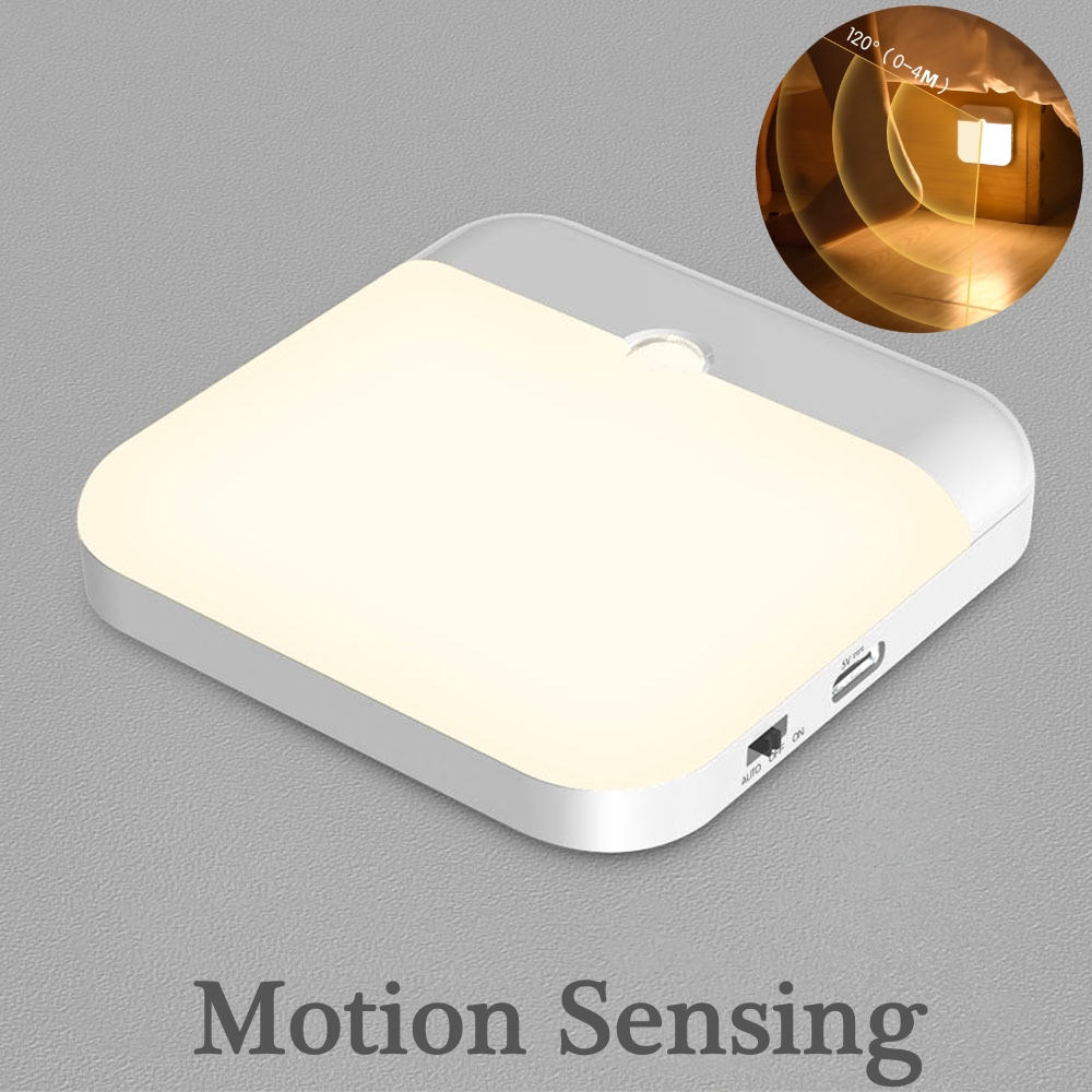 Bewegungs sensor led-licht usb ladelampe für schlafzimmer küche treppe flur schrank schrank beleuchtung