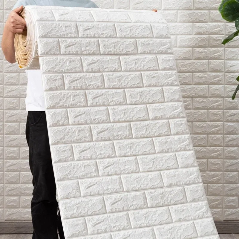 Papel de parede autoadesivo diy, 70cm * 100cm, padrão de tijolo, decoração moderna de casa, pvc, à prova d'água, adesivos de parede 3d, fundo de cozinha