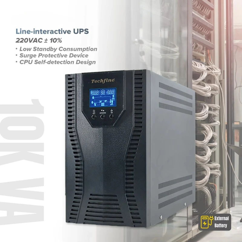 라인 인터랙티브 UPS 10kVA 8000w 의료/사무실/작업장 백업 범용 소켓 맞춤형 백업 UPS 10000va