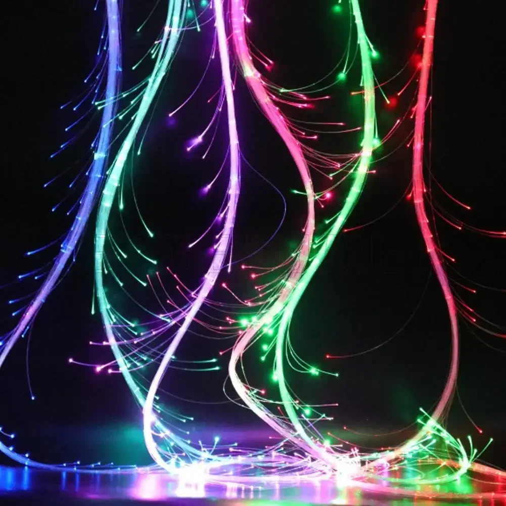 Disco Dance Whip Party Led Fiber Optic Dancing Whips Wiederaufladbare leuchtende Peitsche Sparkle Flow Toy Light Up 360° °   Drehbare Rave