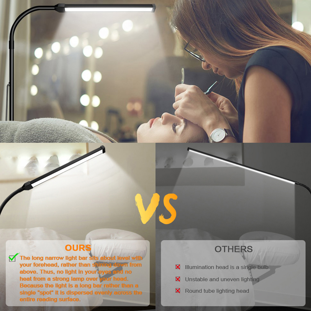 Lampadaire LED pour salon, support à col de cygne réglable, lumière à intensité variable, lampe de lecture sur pied pour chambre à coucher, décoration de bureau
