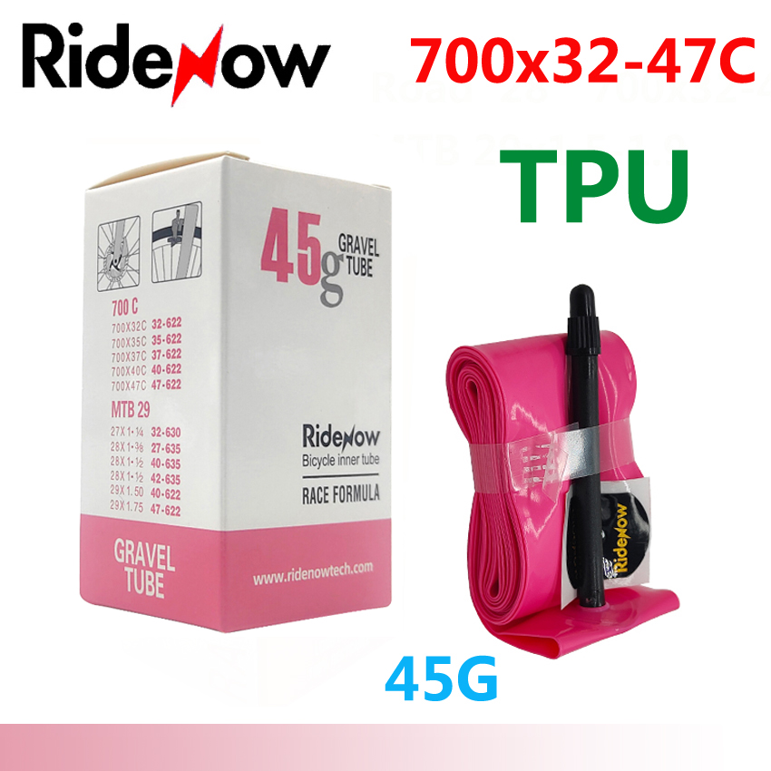 RideNow TPU Fahrradschlauch 700C 700x18 23 25C 26 27 28C 32C 35 37 40 45C 47 Rennradreifen MTB Fahrradkamera 29x1,75 1,95 pneu