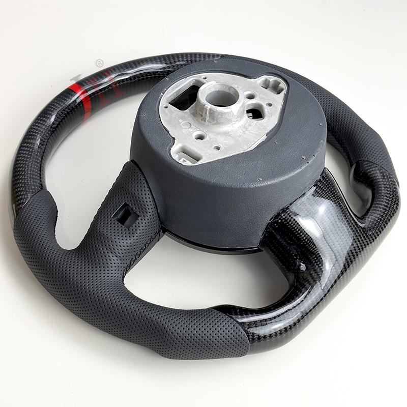 カーボンファイバーステアリングホイール,フラットソール,レザー,セミパーパス,アウディa3,a4b8,a5,s3,s4,s5