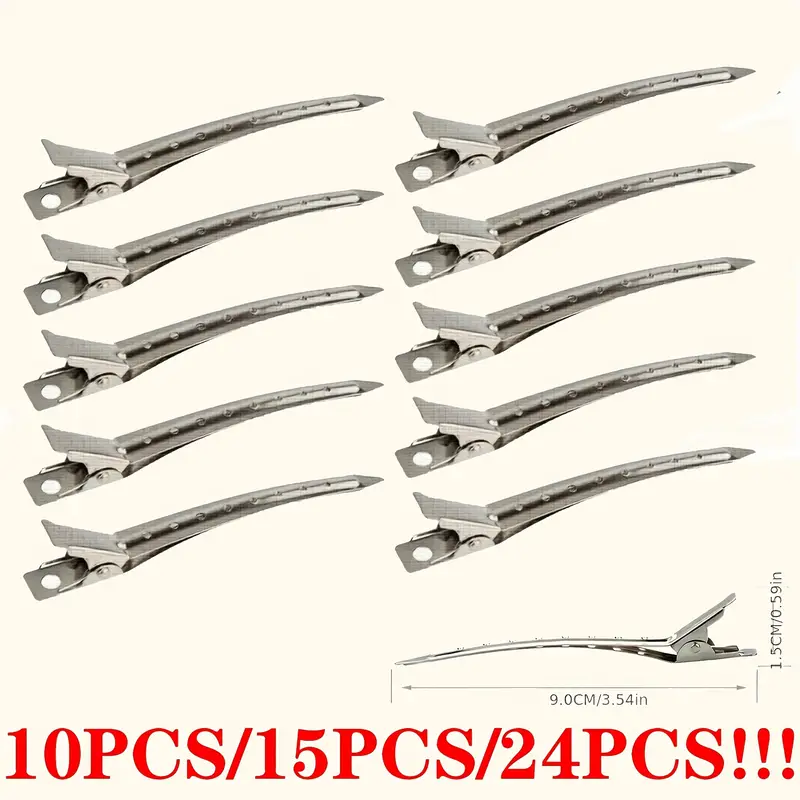 New Alligator Hair Clips Metal Duck Bill Hair Clips for Styling - with Holes Professional Sectioning Clips for Salon And Women