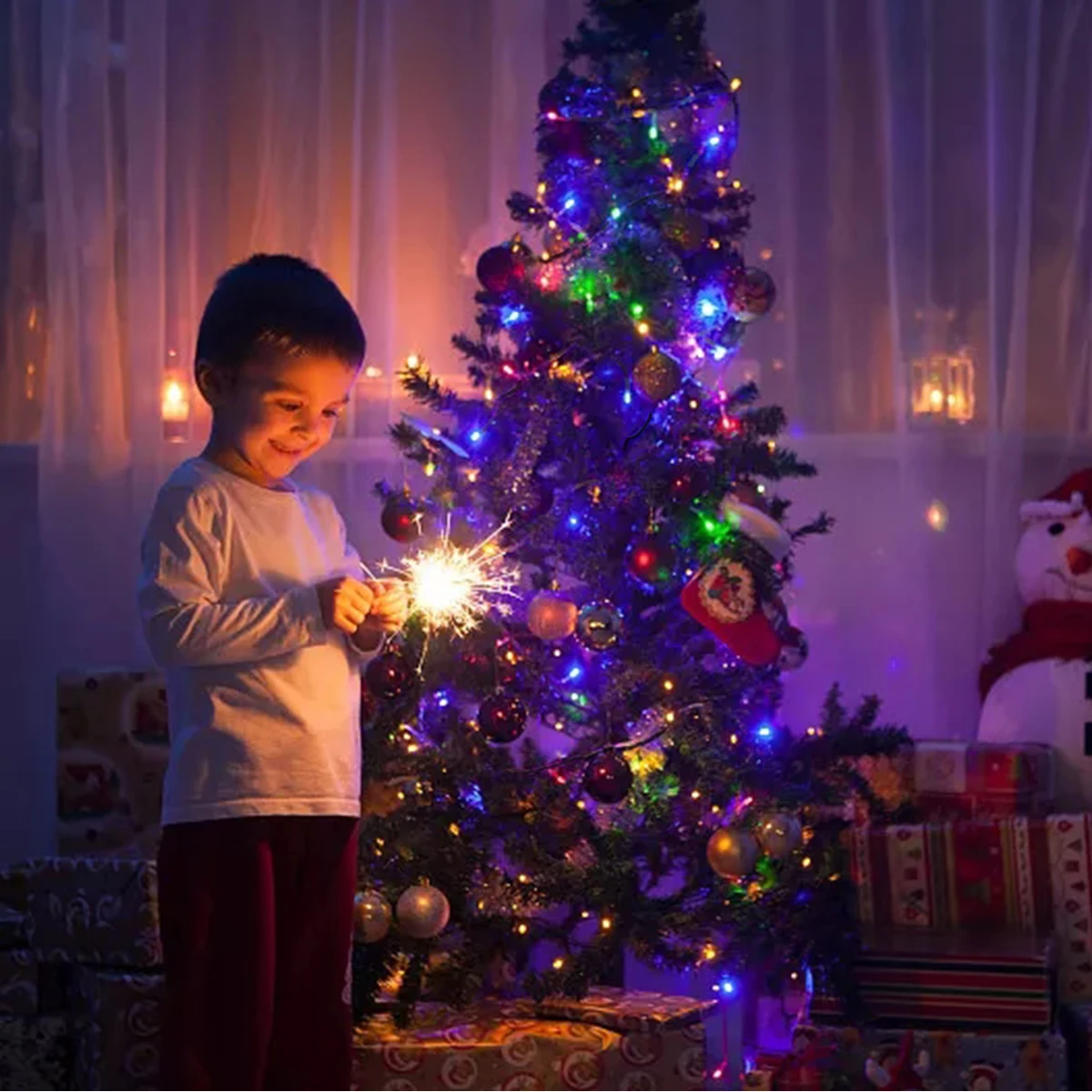 ไฟประดับตกแต่งปีใหม่ 2025 ไฟคริสต์มาส LED สีขาว/วอร์ม/RGB กันน้ำ ไฟสายตกแต่งสำหรับม่าน งานแต่งงาน งานปาร์ตี้