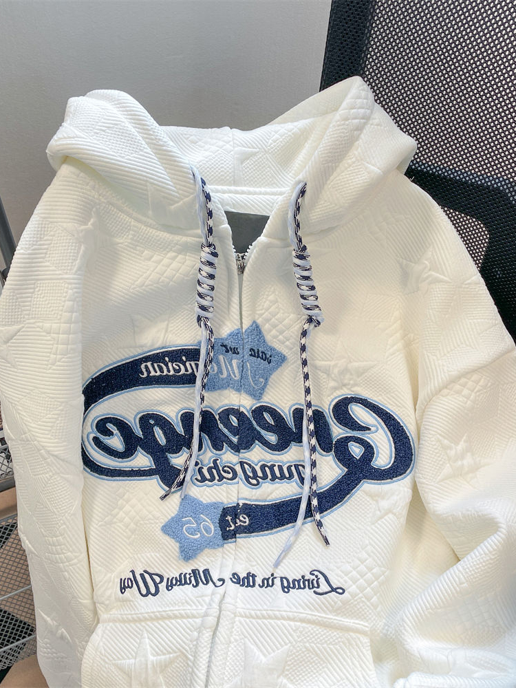 Ponadgabarytowa bluza z kapturem damska Harajuku grafika literowa bluzy z kapturem z nadrukami kobieca koreańska moda Vintage w stylu Casual, na zamek błyskawiczny Streetwear