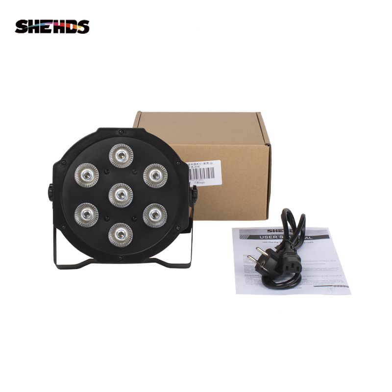 Shehds-LED照明7x1 2w/18w,ランプ,フラットカラー,超静音ファン付き,誕生日パーティーや結婚式のシーン用