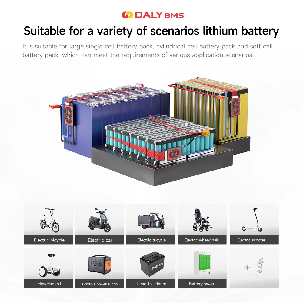 DALYBMS Li-ion 7S 24V 10S 36V 13S 48V 20A 40A 60A Battery with Balance Low High Temperature Cut Off Protection Daly BMS