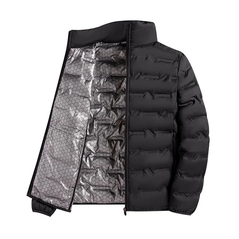 Männer Einfarbig Stehkragen Lange Sleeve Zipper Casual Trendy Gans Unten Mäntel Winter Neue Mode Männlichen Einfache Grundlegende Cothes top
