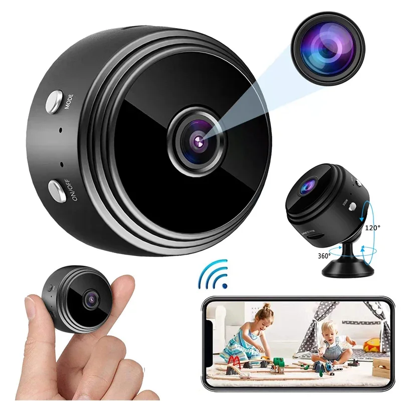 Mini cámara de seguridad inalámbrica con imán A9, WiFi, 720P, HD, Mini cámaras de voz para seguridad del hogar, cámara de vigilancia con batería
