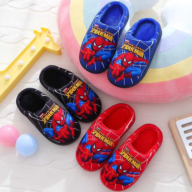 Pantofole in cotone Spider-man stampate a fumetti per scarpe per bambini Moda nuovo stile Calore Autunno Inverno Pantofole per bambini per interni