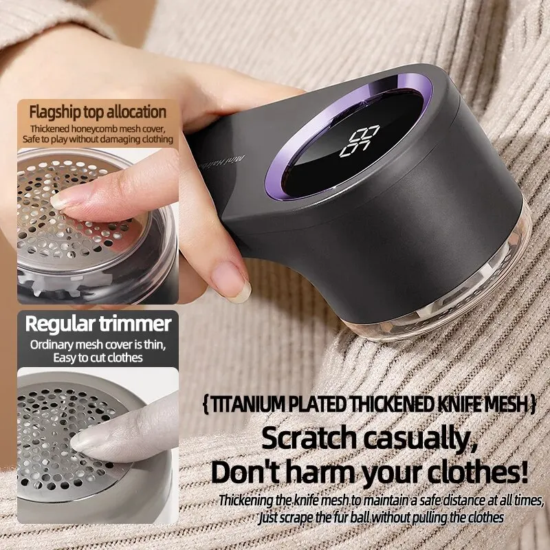 Lint Remover ชาร์จ USB ไฟฟ้าเครื่องอัดเม็ดผม Lint Trimmer แบบพกพาไฟฟ้าเสื้อผ้า Lint Machine ความเร็วสูง Moto