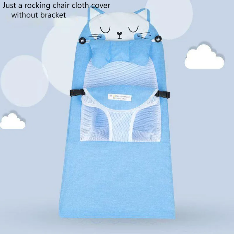 Housse en tissu pour chaise à bascule pour bébé, en tissu de lin, en forme de chat mignon, pour chaise longue pour bébé, housse à langer sans support