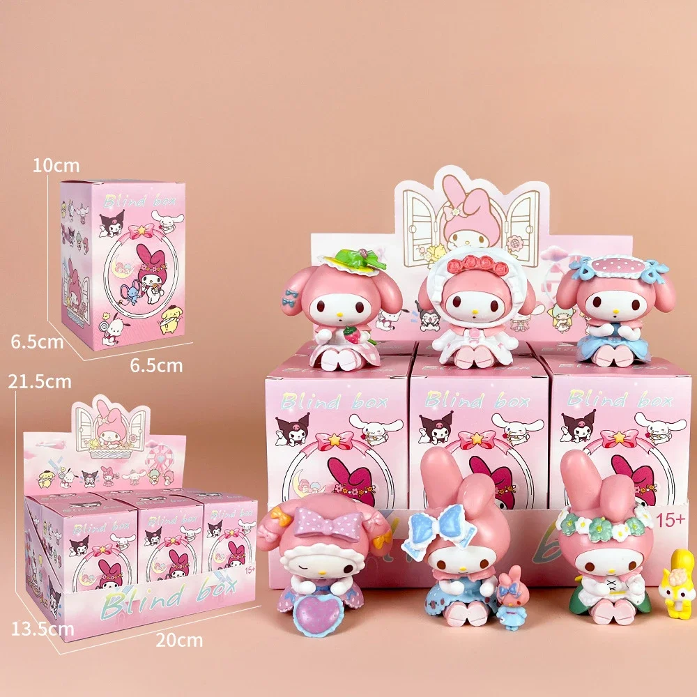 Sanrio minha melodia chá festa caixa cega maré jogar peça de exibição melodia gravata bonito desktop mão fazer presente decoração coleção