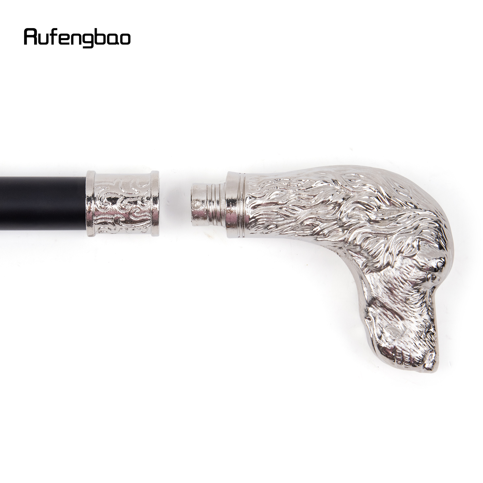 Branco leal cabeça de cão bengala moda decorativa bengala cavalheiro elegante cosplay cana botão crosier 93cm