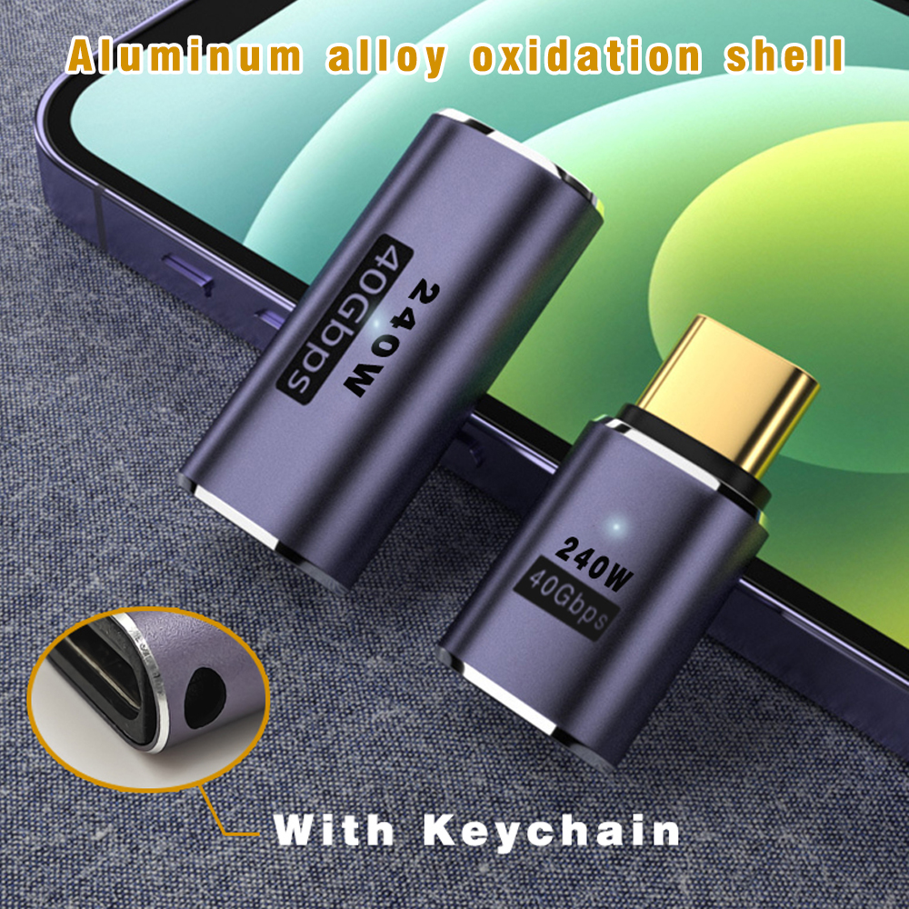 UGOURD USB4 Адаптер USB C к USB C Thunderbolt 3/4 40 Гбит/с OTG Удлинительный кабель-адаптер типа C «папа-мама» для ноутбука