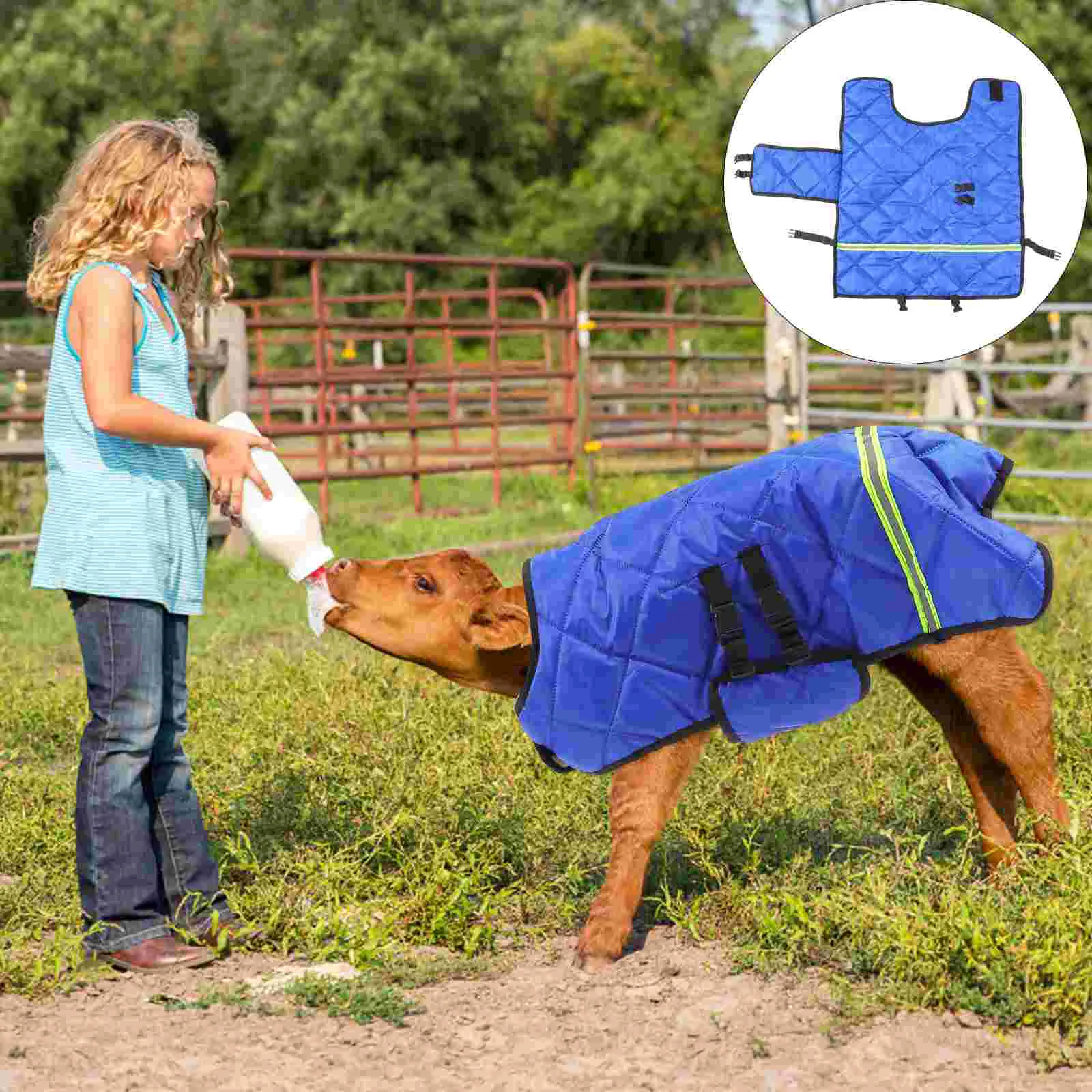 ขนแกะผ้าห่มแจ็คเก็ตสําหรับ Ranch สัตว์ฤดูหนาวเสื้อผ้าลูกวัวเสื้อกั๊กแพะเสื้อวัวเด็กหนานุ่มผ้าคลุมเตียง