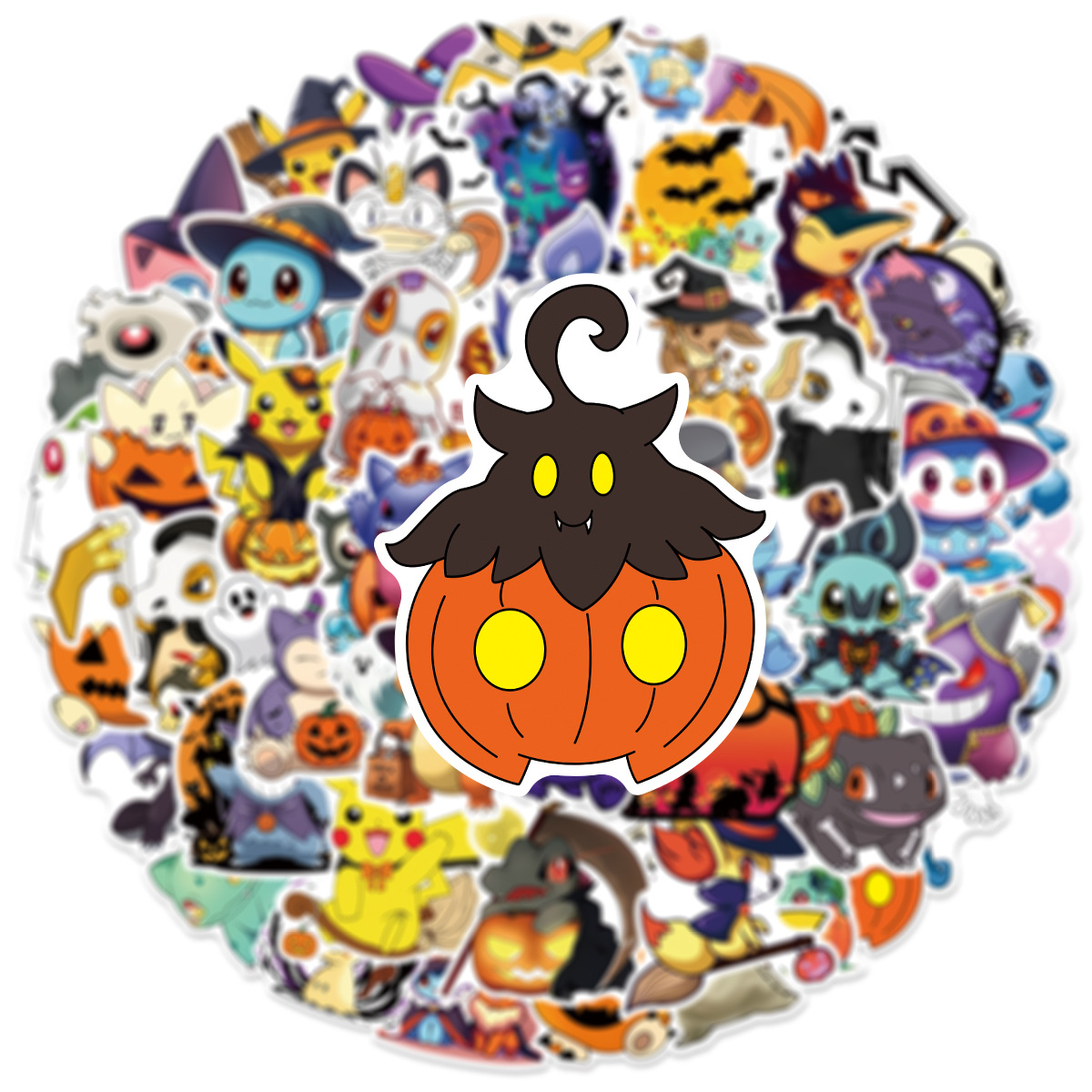 50PCS Halloween Pokemon Graffiti Aufkleber Telefon Tabletten Koffer Party Notebooks Schreibwaren Dekor Wasserdichte Aufkleber