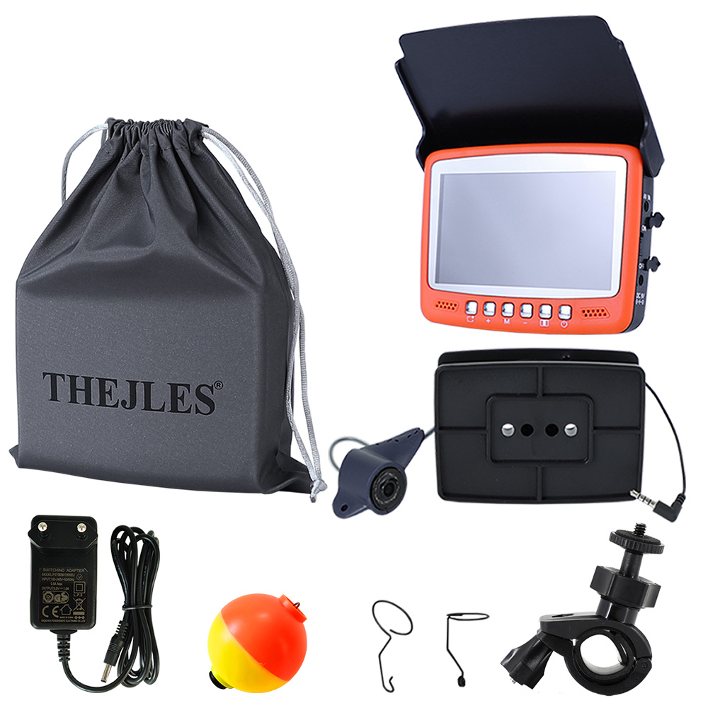 Cámara subacuática THEJLES HD 1000 Line para pesca en hielo, buscador de peces con pantalla IPS de 4,3 pulgadas y 8 luces infrarrojas que se puede girar/apagar