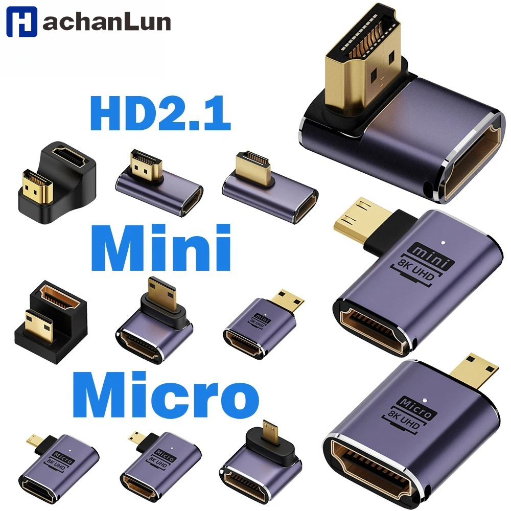 HDMI-kompatibel Kabel Adapter mini micro hdmi zu HDMI 2,1 Konverter 48Gpbs 4K120HZ 8K60HZ für HDTV Projektor PS5 PS4 Laptop PC