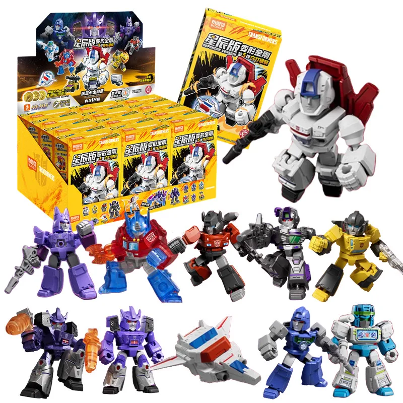 1/12Pcs Mini Transformer 5.5cm Optimus Prime bumblebee Megatron Thundercracker Robot Action Figure building block Splicing toys