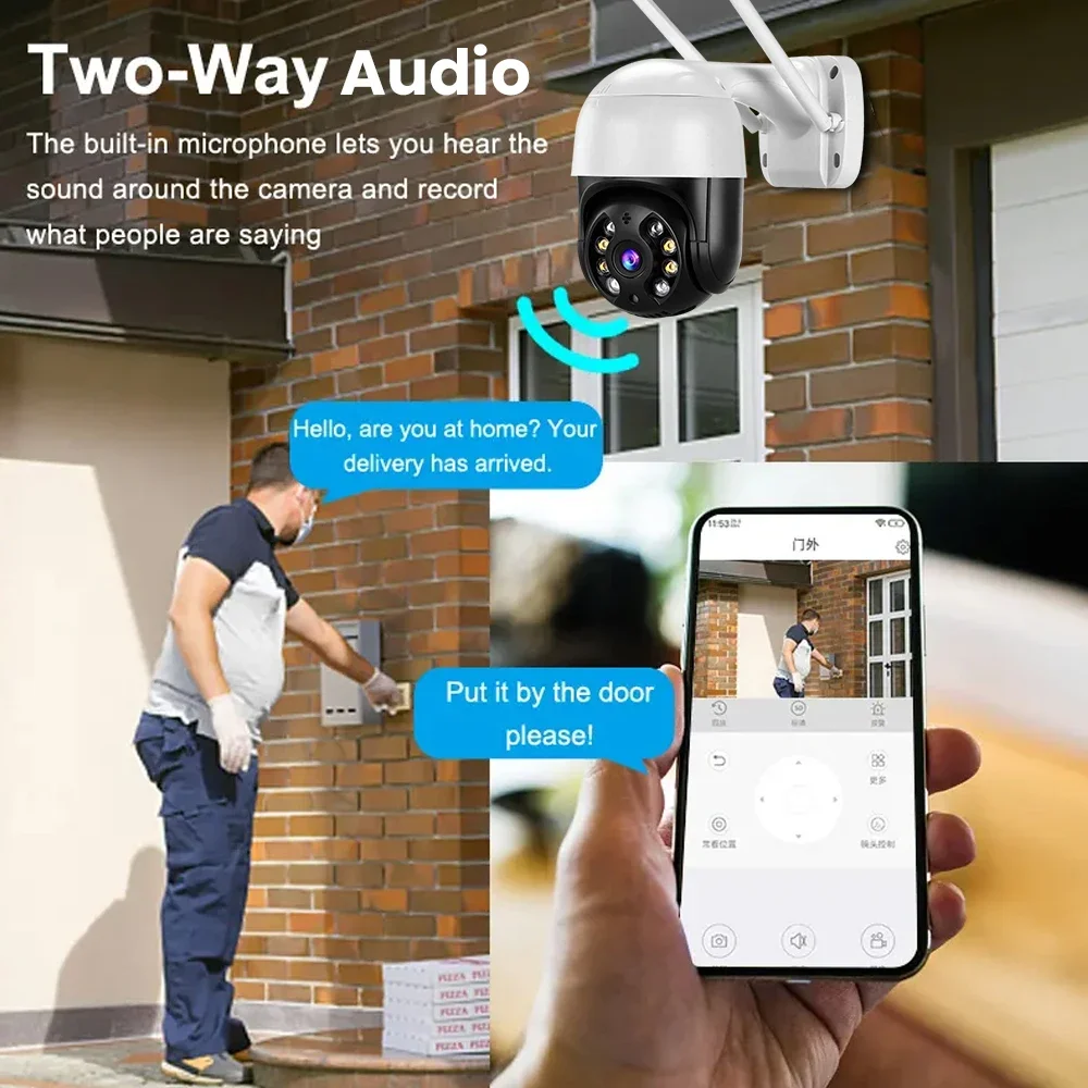 4K 8MP PTZ Wifi IP Kamera Outdoor Wireless mit 4X Digital Zoom AI Menschliche Erkennung H.265 P2P Audio 1080P Sicherheit CCTV Kamera