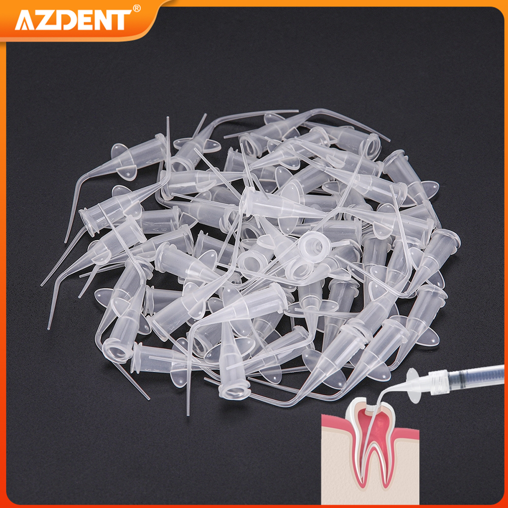 AZDENT стоматологический одноразовый шприц с наконечником для эндоуправления корневых каналов игла-бабочка 0,25 мм прозрачный синий цвет