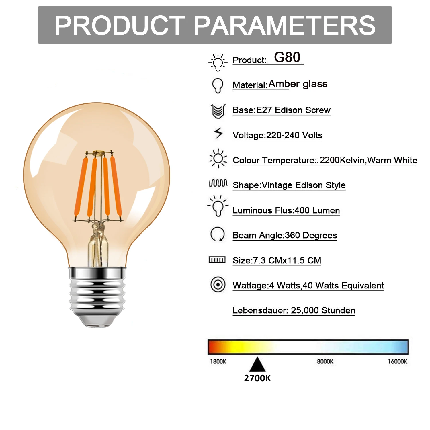 ゴールドティントヴィンテージエジソン LED 電球 E27 ナイト電球 G40 G45 G125 1 ワット 4 ワットヴィンテージ LED フィラメント電球調光可能