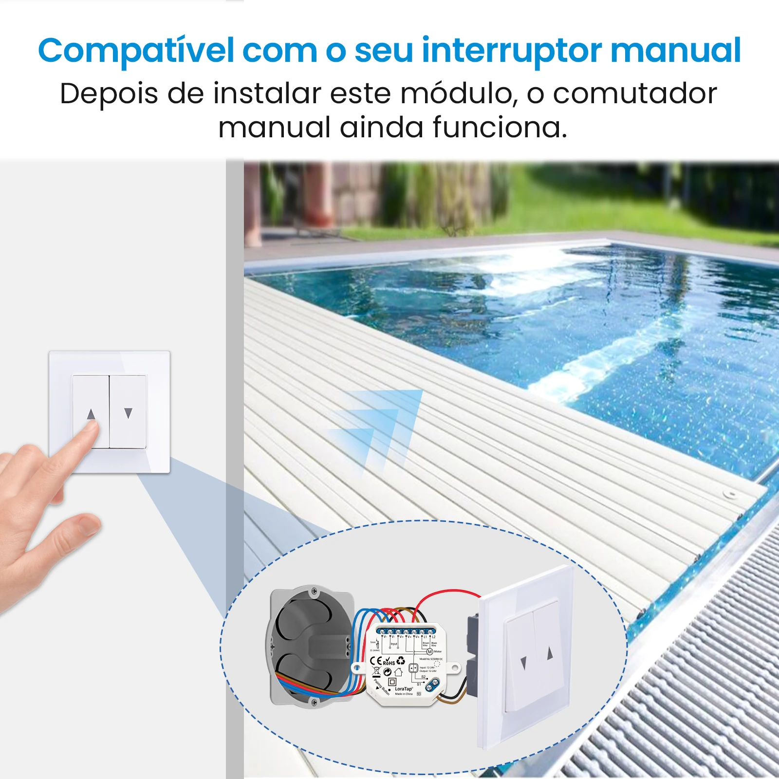 Loratap tuya smart life dc 12-24v módulo de interruptor para cobertura de piscina de obturador de rolo motor elétrico controle de voz por google home alexa