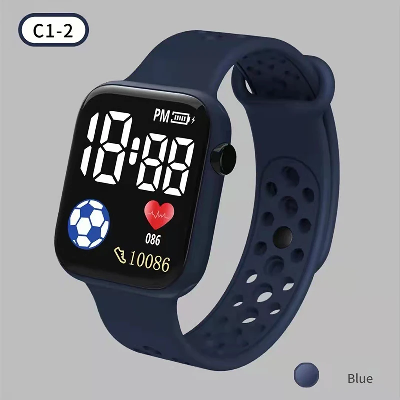 2024 led relógio digital para crianças meninos meninas futebol esportes relógios de silicone relógio digital casual crianças relógio de pulso eletrônico