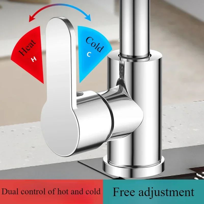 4 Modes Waterfall Kitchen Faucet Deck Mounted Sink Single Hole Cold and Hot Tap Universal 360°Rotating Faucet