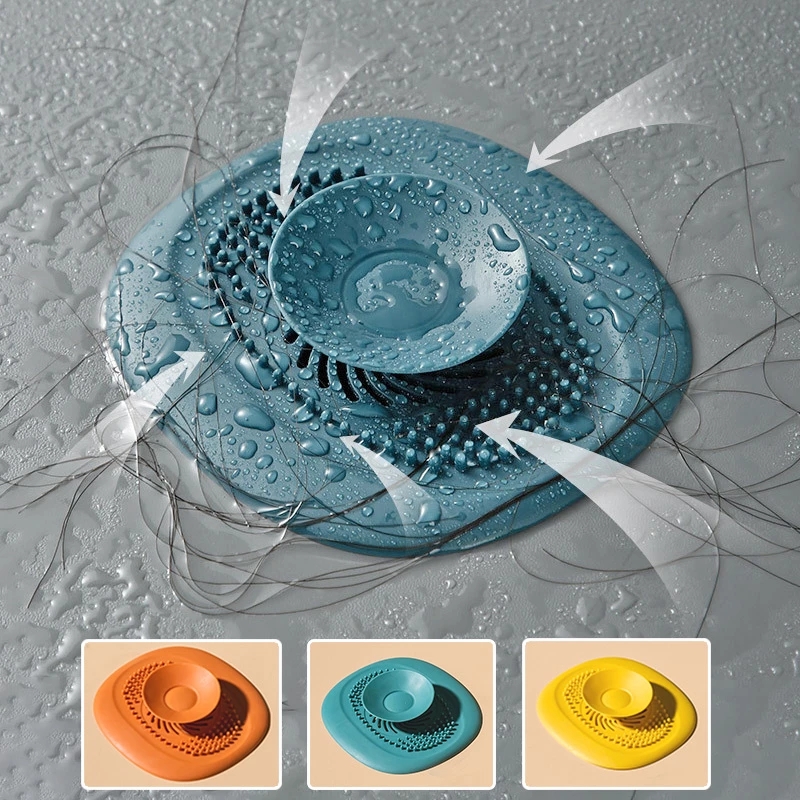 Tapón de silicona para fregadero de cocina, filtro de ducha, tapón de cubierta de drenaje, colador de fregadero, escurridor de suelo, recogedor de pelo, accesorios de baño
