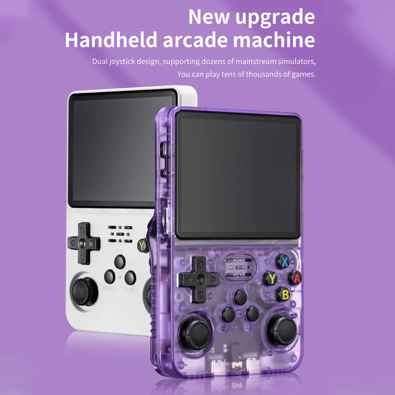128GB R36S レトロ携帯型ゲーム機 3.5インチIPSスクリーン搭載 子供用ポータブルポケットビデオプレーヤー ゲーム Arkosシステム