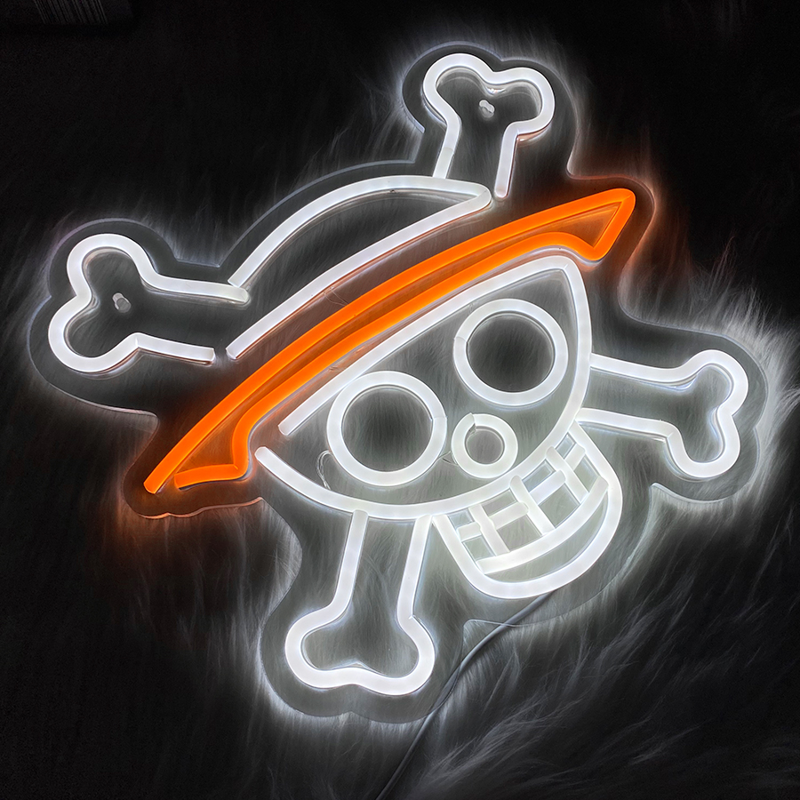 Animation Neon Sign, Hat Skull Led Wall Lamp, Used For Art Decor Of Game Room, Hand-Held Place And Bedroom, Powered By Usb.