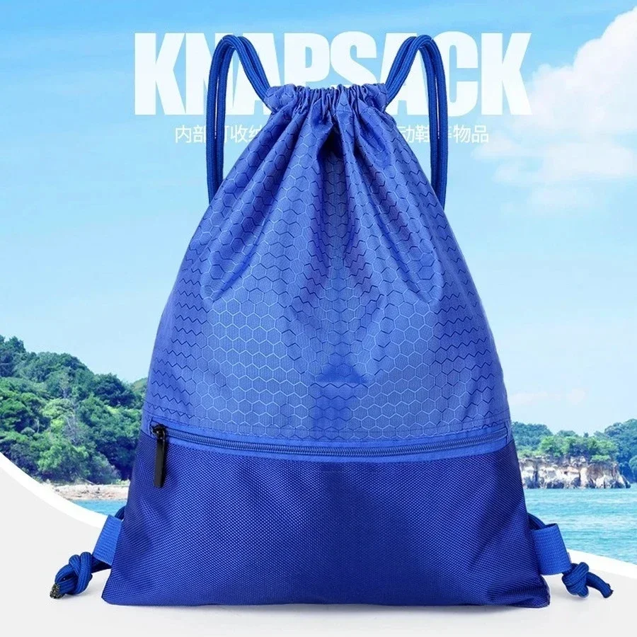 กลางแจ้งกันน้ํายิมกระเป๋าฟิตเนสกระเป๋าเป้สะพายหลัง Drawstring Shop กระเป๋าเดินป่าตั้งแคมป์ชายหาดว่ายน้ําผู้ชายผู้หญิงกีฬากระเป๋า