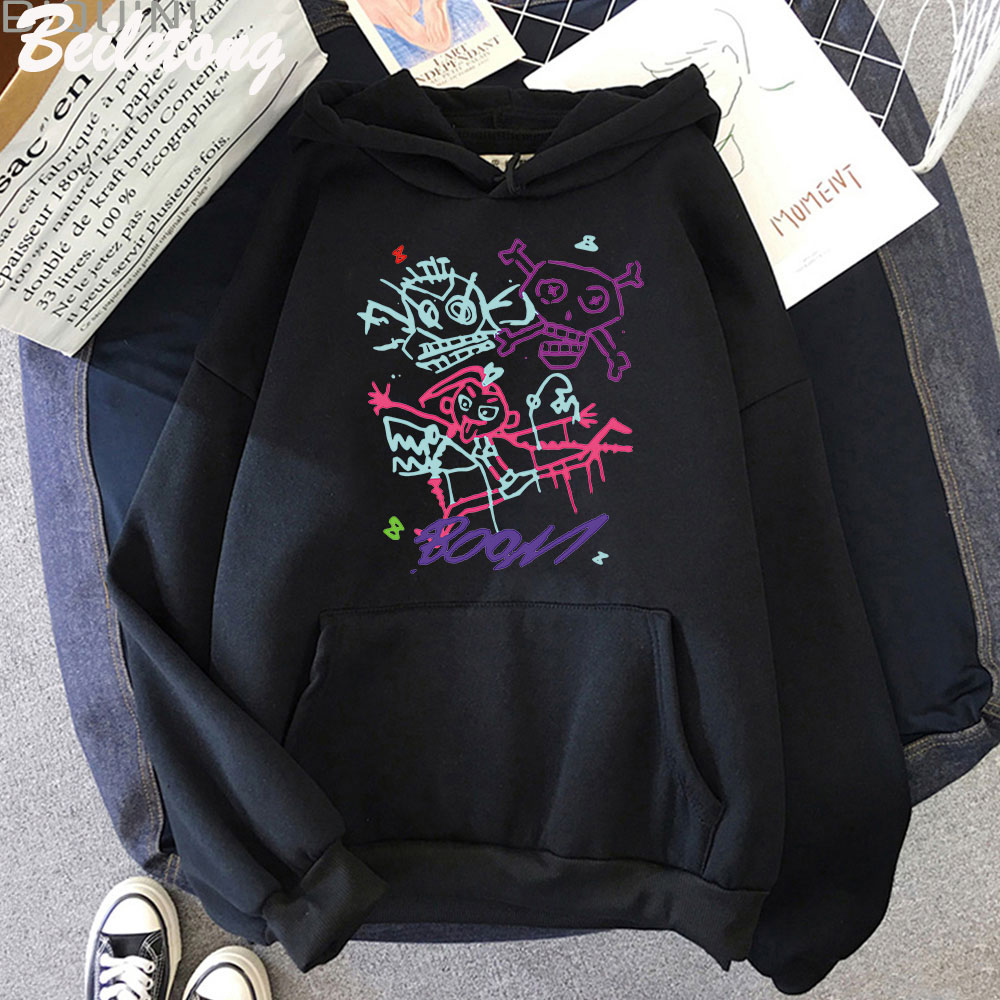 Arcane jinx moletom com capuz macaco graffiti estilo agradável impressão amantes do jogo topos streetwear feminino/masculino moletom tamanho euro pulôveres com capuz